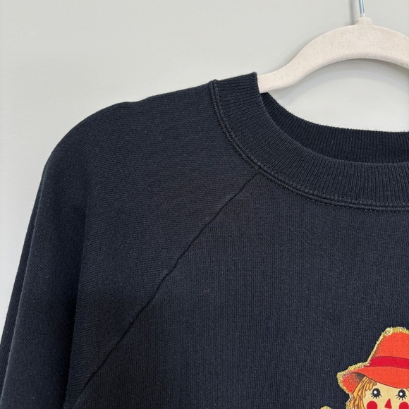 Vintage Halloween Sweatshirt Women's XL Pumpkin Scarecrow Puff Paint Teacher - Picture 7 of 14